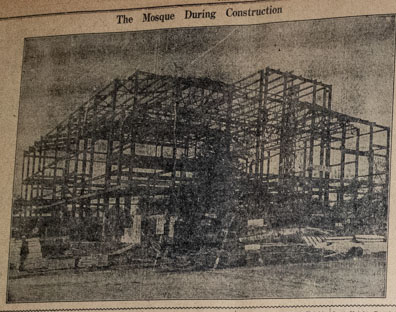 Mirza Mosque during production. The location is now Memorial Auditorium and Convention Center in Pittsburg, Kansas.