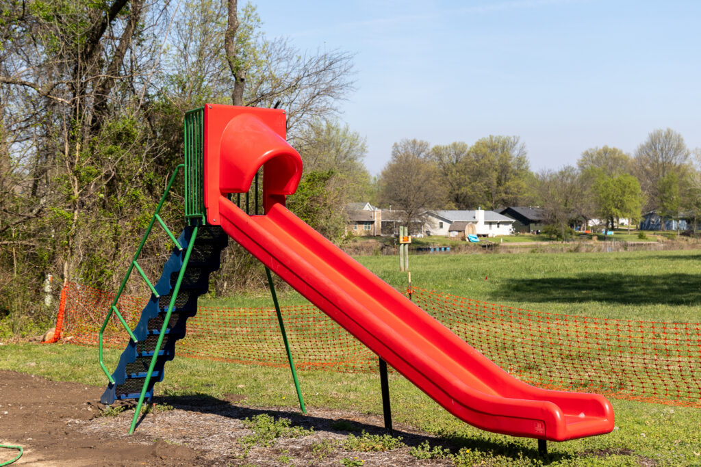 A slide at Countryside Park in Pittsburg, KS