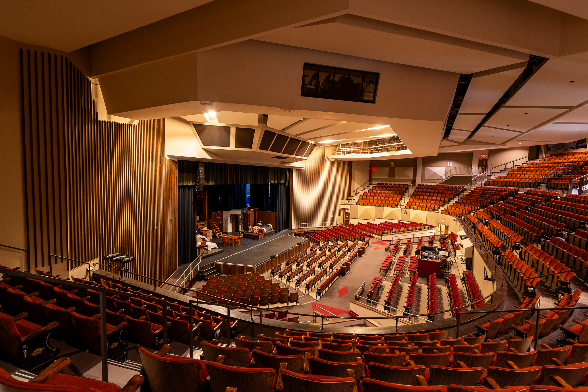 Inside the auditorium of Memorial Auditorium & Convention Center in Pittsburg, Kansas.